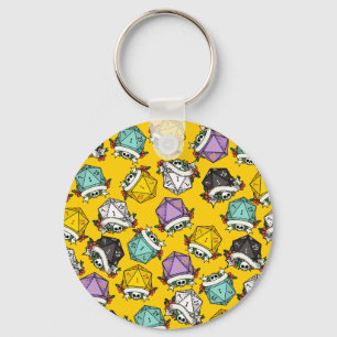 D20 Dice Set Pattern Key Ring