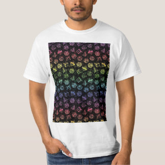 D20 Dice Set Pattern (Rainbow) Graphic T-Shirt
