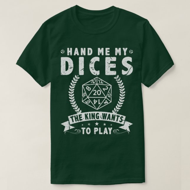 D20 Dice Tabletop RPG Roleplaying 1 T-Shirt (Design Front)
