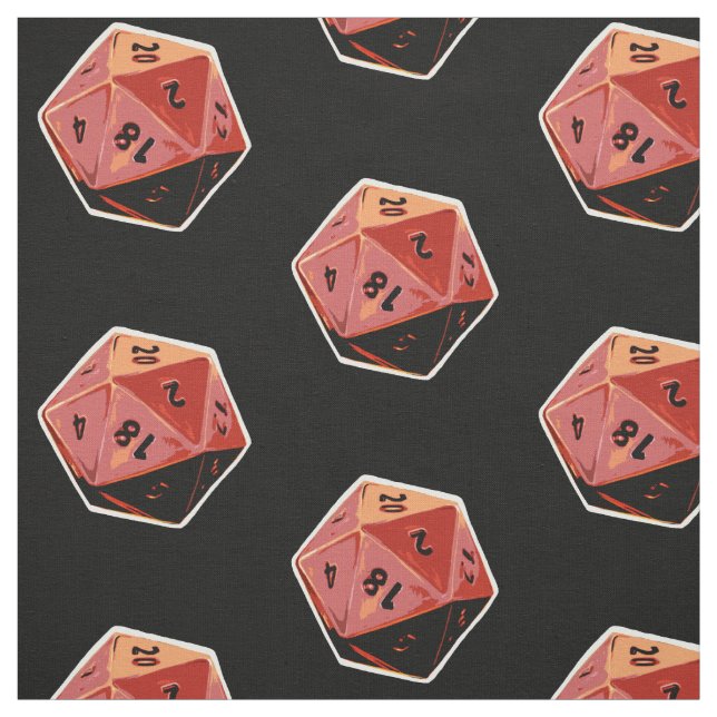 d20 Gamer Dice Art Fabric (Swatch)