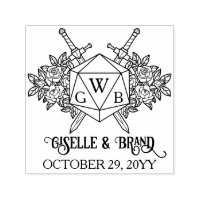 D20 Monogram Roses RPG Themed Wedding