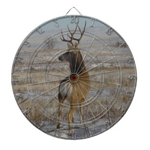 D20 Mule Deer Buck in Snow Dartboard