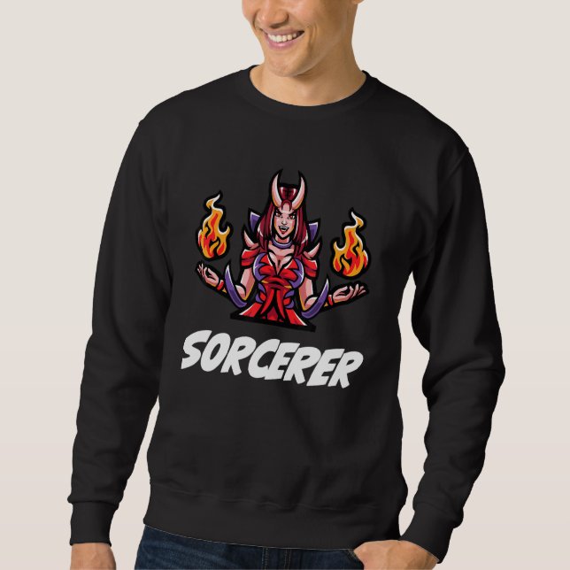 D20 Rpg Dragons Tabletop Dungeon Class Sorcerer Sweatshirt (Front)