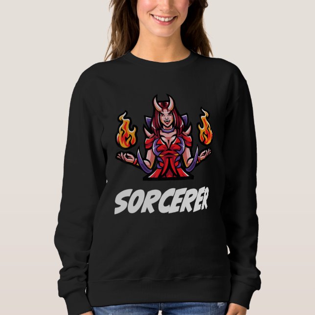 D20 Rpg Dragons Tabletop Dungeon Class Sorcerer Sweatshirt (Front)