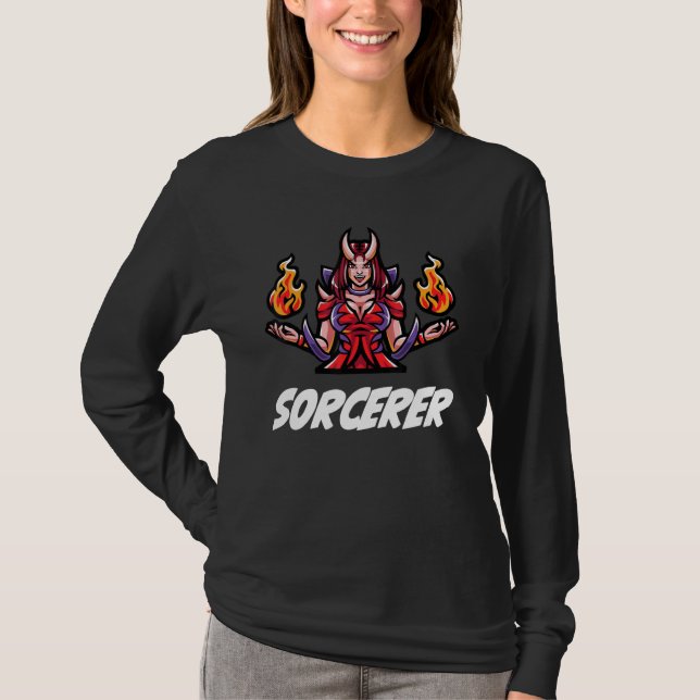 D20 Rpg Dragons Tabletop Dungeon Class Sorcerer T-Shirt (Front)
