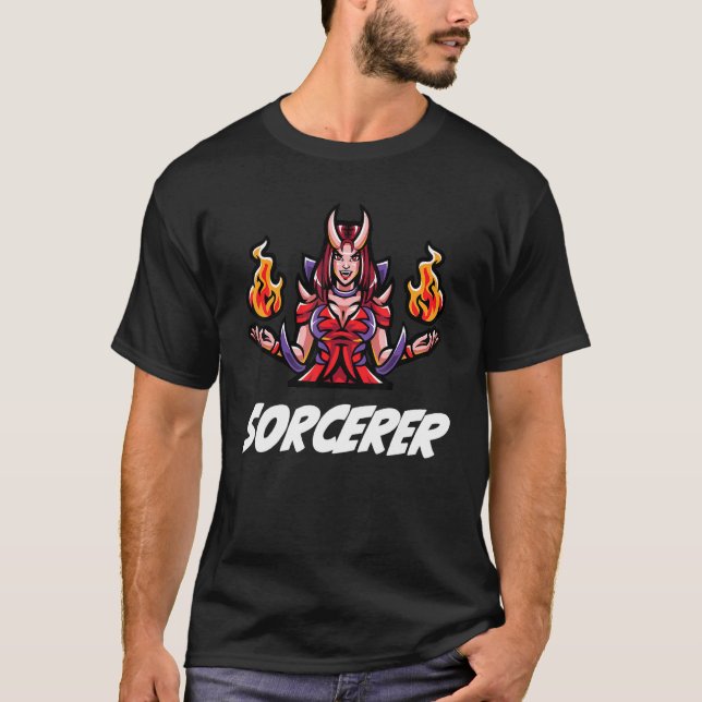 D20 Rpg Dragons Tabletop Dungeon Class Sorcerer T-Shirt (Front)