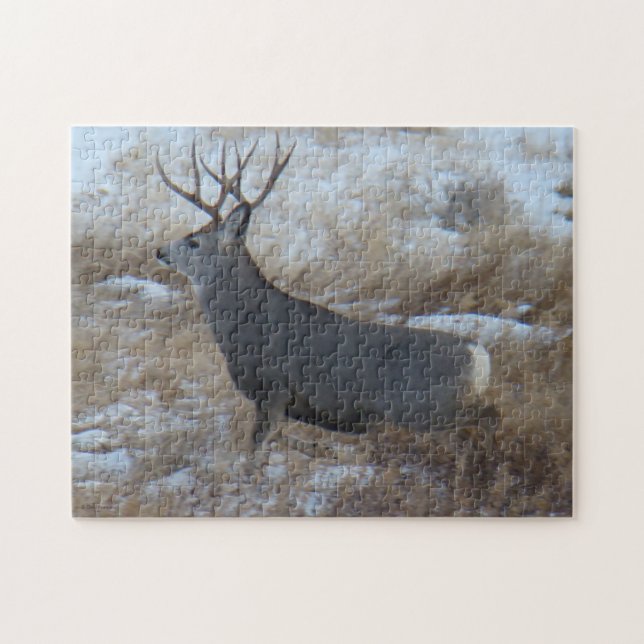 D28 Mule Deer Buck Running Jigsaw Puzzle (Horizontal)