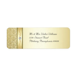 D2 Elegant Gold Damask Diamond Label