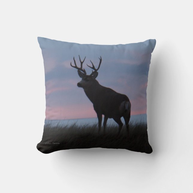 D3 Mule Deer Buck Sunrise Buck Cushion (Front)