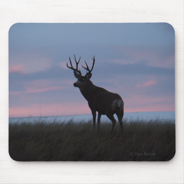 D3 Mule Deer Buck Sunrise Buck Mouse Pad (Front)