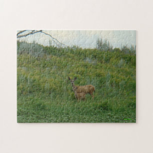 D5 Mule Deer Doe and Fawn Jigsaw Puzzle