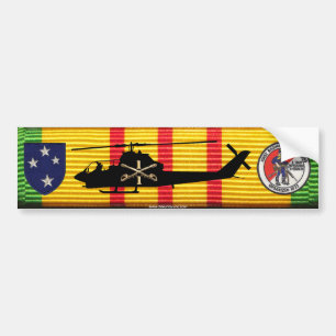 D/1/1st Cav 23rd Inf Div AH-1G Cobra on VSM Ribbon Bumper Sticker