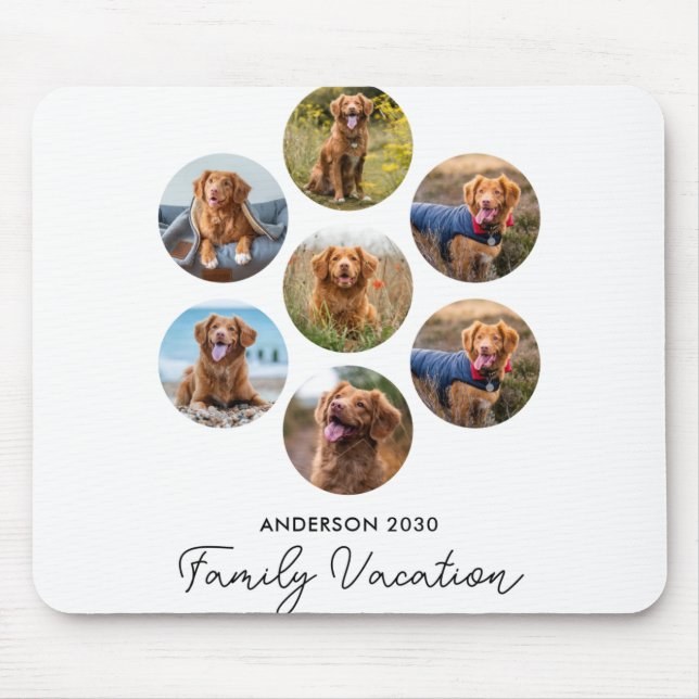 D 7 Photo Collage Family Vacation  Mouse Pad (Front)