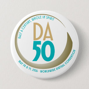 D.A. 50th Anniversary Convention design 7.5 Cm Round Badge