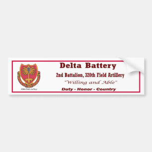 D Battery, 2nd Bn, 320th Field Artillery Bumper S Sticker