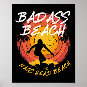 D Beach Nags Head Beach Surfing North Carolina Sur Poster