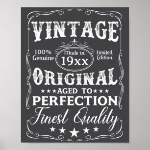 D Birthday Vintage Aged To Perfection Poster