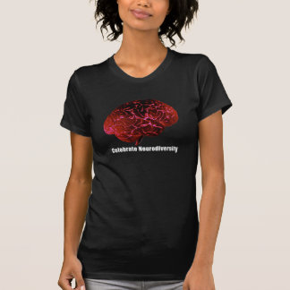 d  Celebrate Neurodiversity Red Brain T-shirt