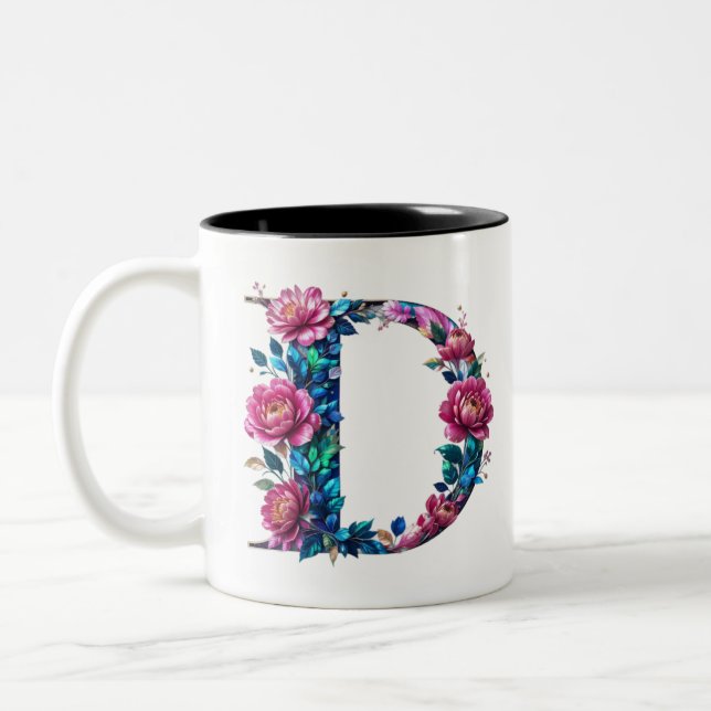 D Coffee Mug – Floral Design for Gifting (Left)