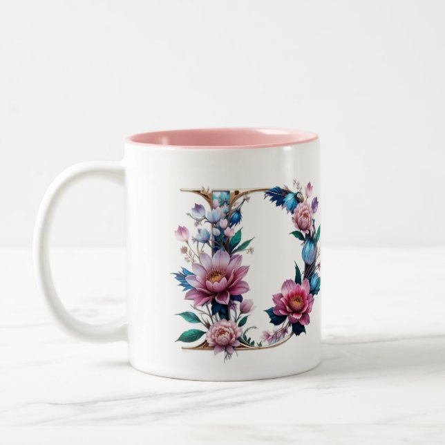 D Coffee Mug – Floral Design for Gifting (Left)