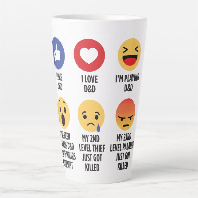 D&D Emojis Latte Mug (Front)
