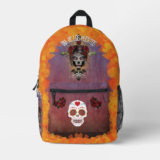 D.D.L.M. La Catrina Printed Backpack (Front)