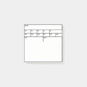 D&D Stat Block Post-It Notes