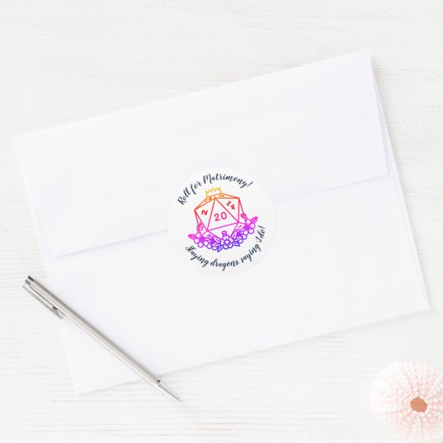 D&D Wedding Party Sticker Set: Roll for Matrimony (Envelope)