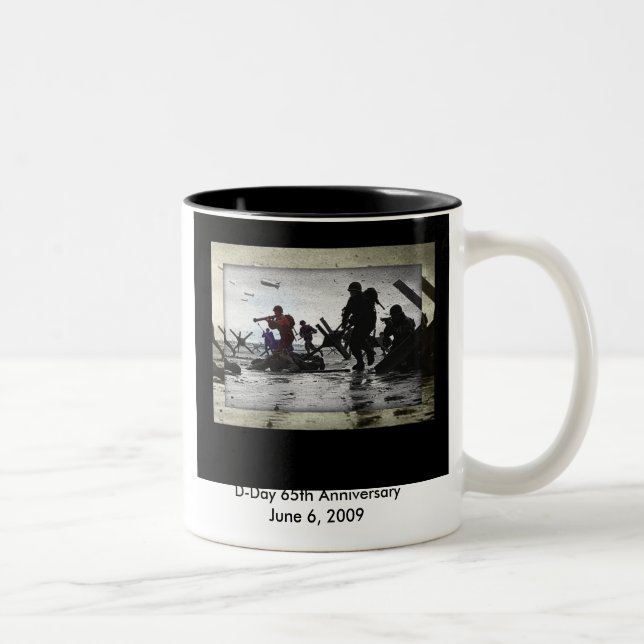 D-Day 65th Anniversary June 6, 2009 Two-Tone Coffee Mug (Right)
