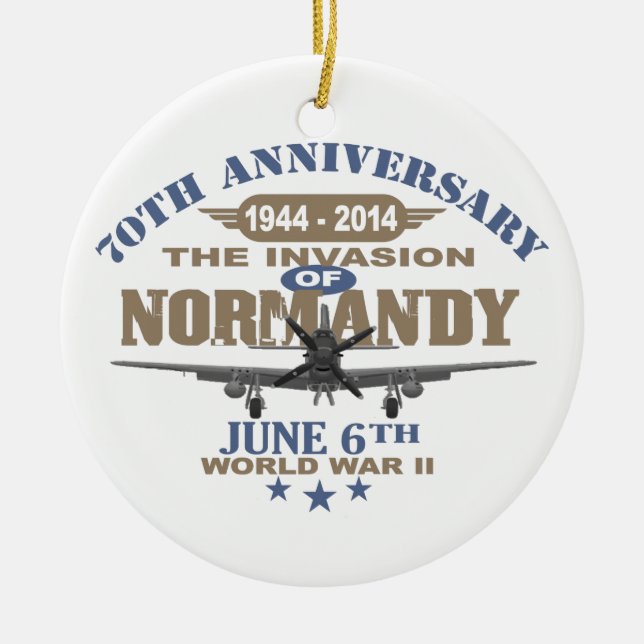 D-Day 70th Anniversary Battle of Normandy Ceramic Tree Decoration (Front)