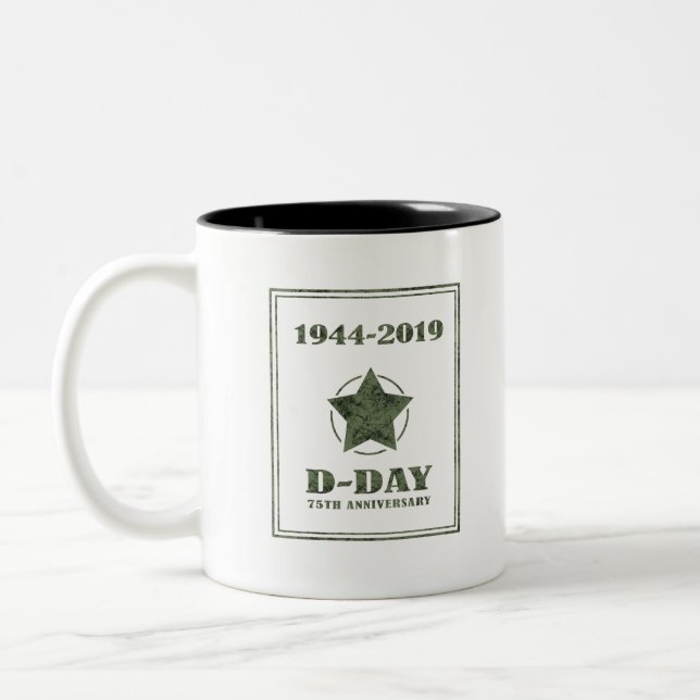 D-Day 75th Anniversary Two-Tone Coffee Mug (Left)