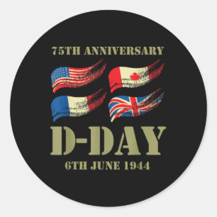 D-day 75th Anniversary - Wwii Memorial  Classic Round Sticker