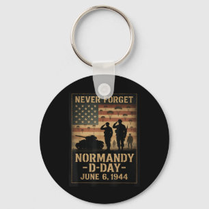 D-day 81st Anniversary Normandy 1944 Military Trib Key Ring