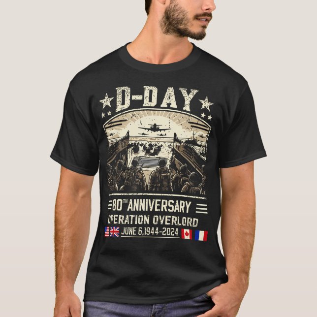 D-Day Dwight D. Eisenhower Quote D-Day 80th Annive T-Shirt (Front)