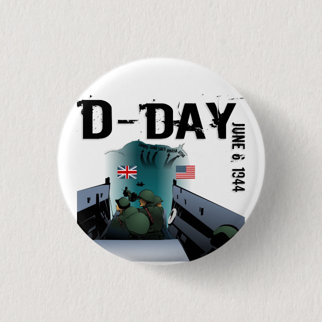D-DAY June 6, 1944 3 Cm Round Badge (Front)