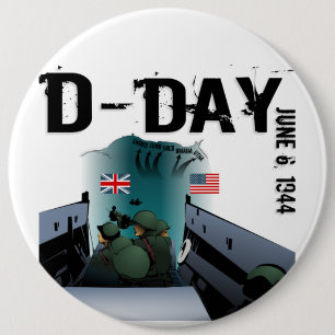 D-DAY June 6, 1944 6 Cm Round Badge