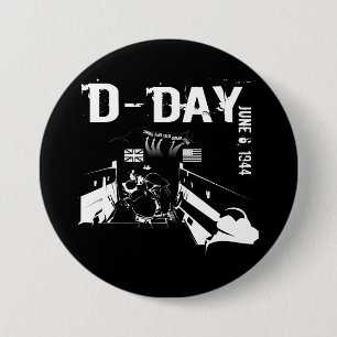 D-DAY June 6, 1944 7.5 Cm Round Badge