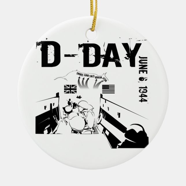 D-DAY June 6, 1944 Ceramic Tree Decoration (Front)