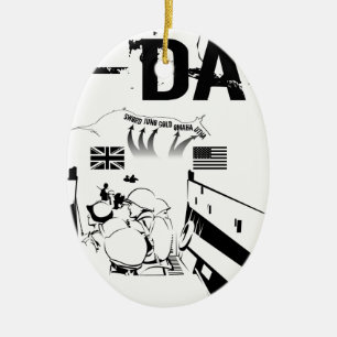D-DAY June 6, 1944 Ceramic Tree Decoration