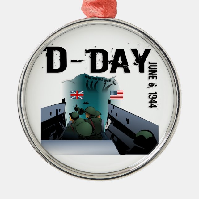 D-DAY June 6, 1944 Metal Tree Decoration (Front)