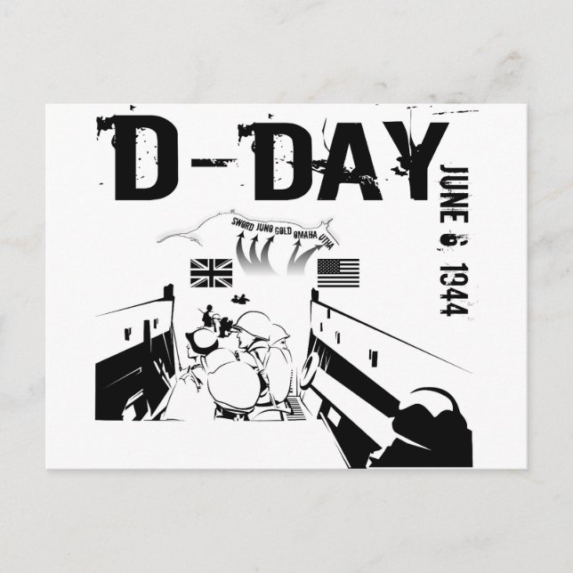D-DAY June 6, 1944 Postcard (Front)