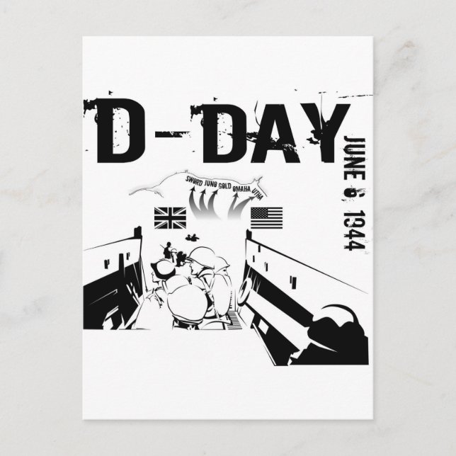 D-DAY June 6, 1944 Postcard (Front)