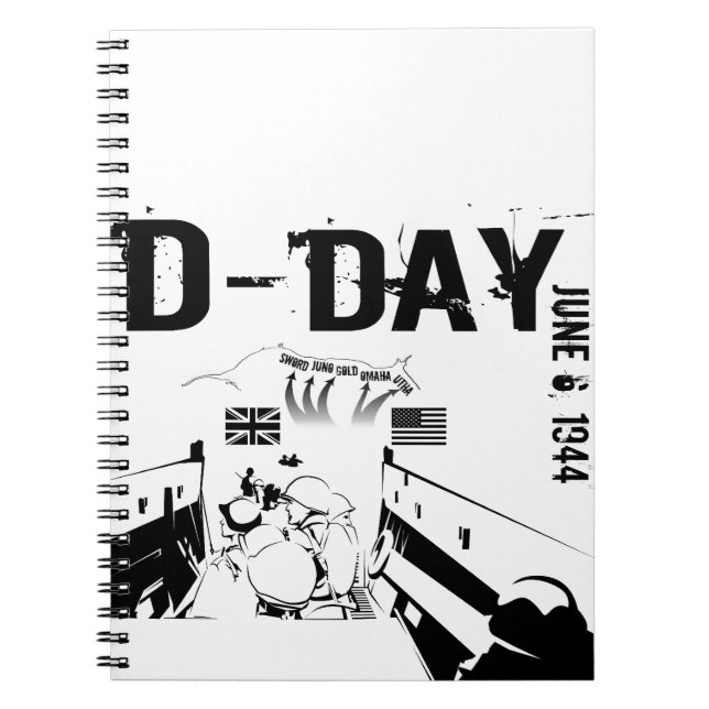 D-DAY June 6, 1944 Spiral Notebook (Front)