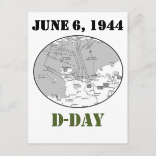 D-Day Map Postcard