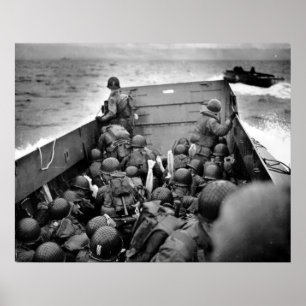 D-DAY Omaha Beach Landing Craft World War II Poster