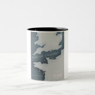 D-Day Operation overlord Military poster. Two-Tone Coffee Mug