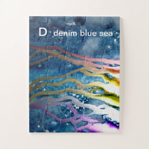 D - Denim Blue Sea Alphabet Art Puzzle
