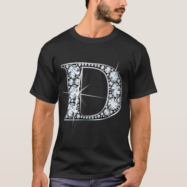 "D" Diamond Bling T-Shirt (Front)