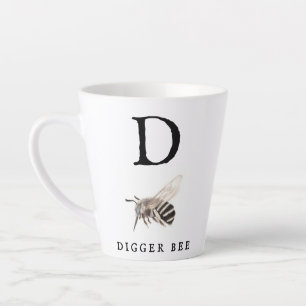 "D" Digger Bee Latte Mug