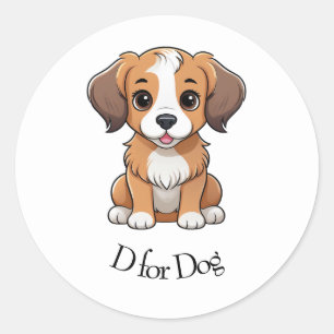 D for Dog Classic Round Sticker